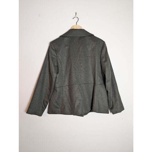 NWOT Talbots Green Brushed Italian Wool Double Breasted Jacket - Picture 9 of 9